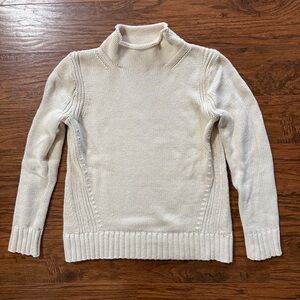 J.Crew 1988 Rollneck Cotton Sweater in Warm Ivory Size Small